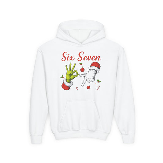 Youth Hoodie — 'Six Seven' Grinch Holiday Graphic