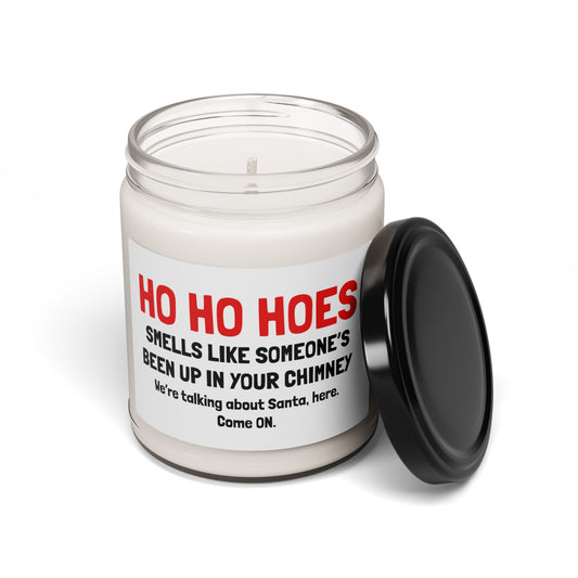 Ho Ho Hoes Scented Soy Candle — Funny Christmas Holiday Candle, 9oz (Smells Like Someone’s Been Up In Your Chimney)