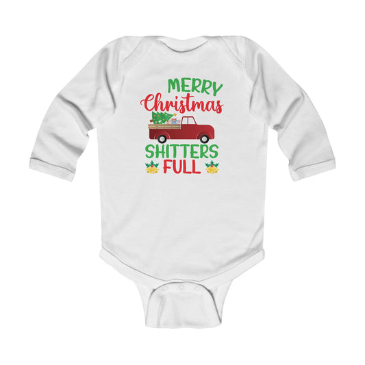 Infant Bodysuit - "Merry Christmas Shitters Full" Holiday Baby Romper