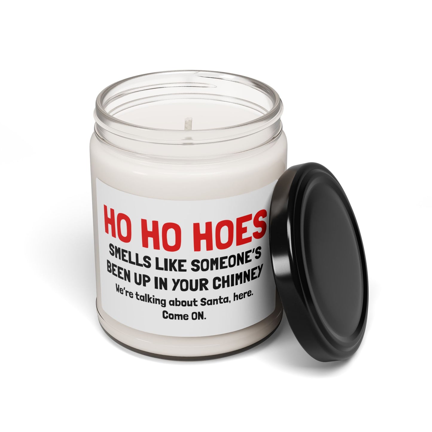 Ho Ho Hoes Scented Soy Candle — Funny Christmas Holiday Candle, 9oz (Smells Like Someone’s Been Up In Your Chimney)