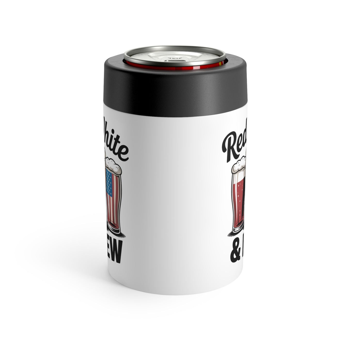 Patriotic Red White & Brew Can Holder – Insulated Beer Cooler for 4th of July