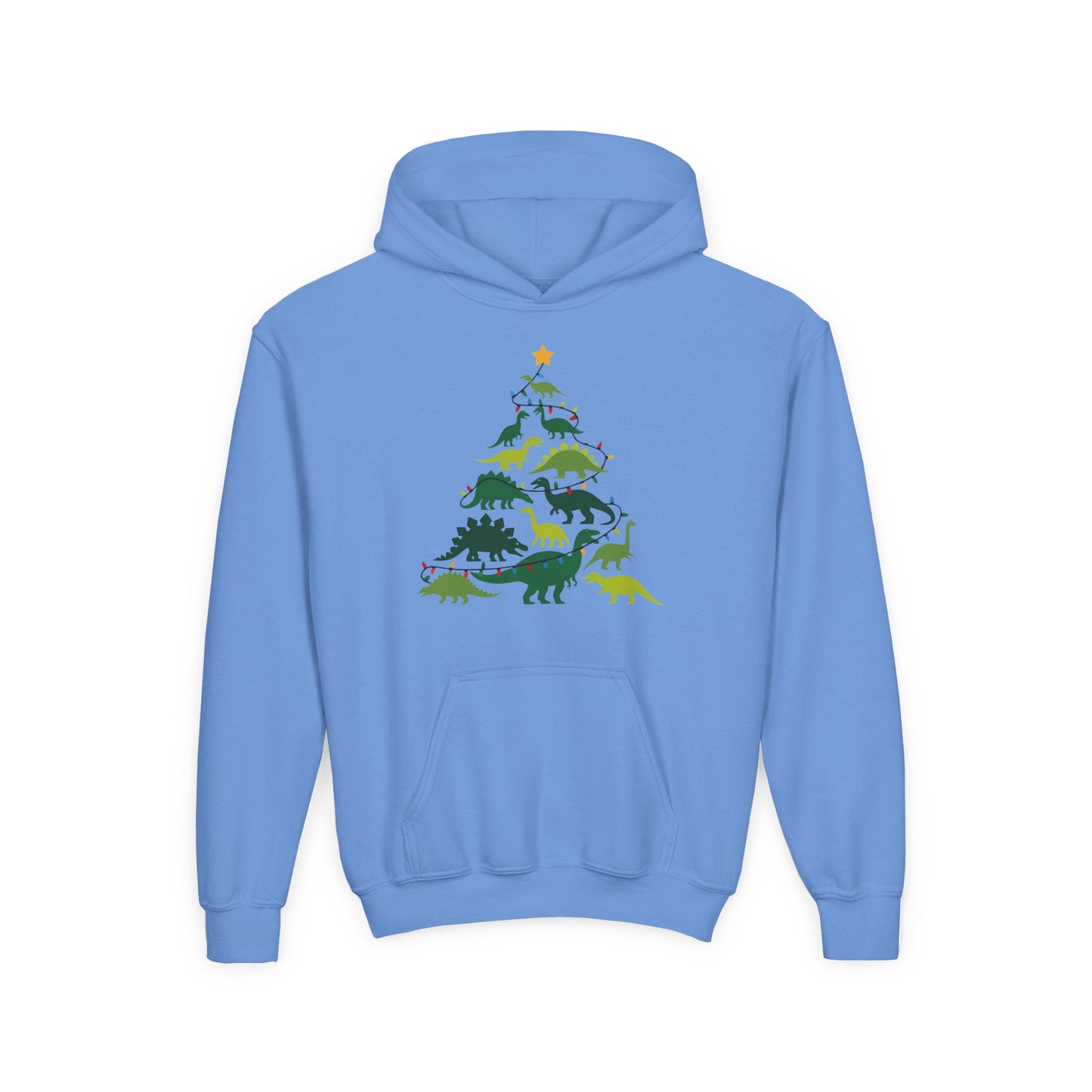 Kids' Dinosaur Christmas Tree Hoodie – Festive Dino Holiday Sweatshirt