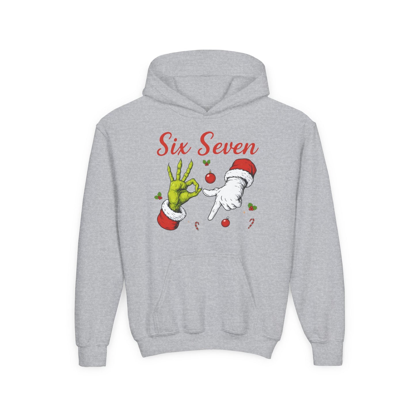 Youth Hoodie — 'Six Seven' Grinch Holiday Graphic