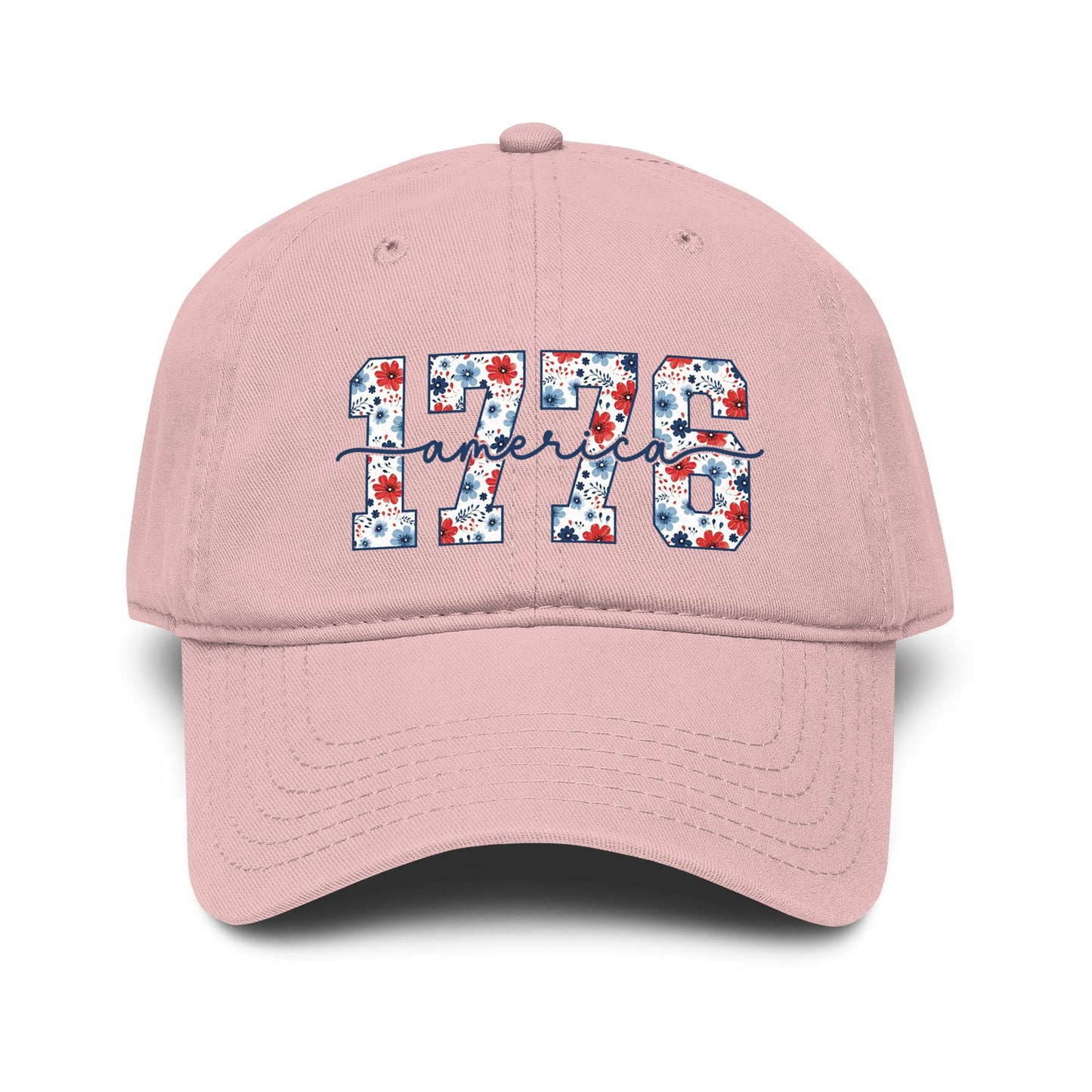 Baseball Cap — '1776 American' Floral Vintage Washed Hat