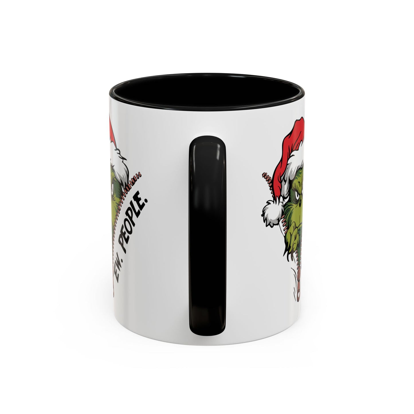 2 Sided Grumpy Grinch Holiday Coffee Mug — "Ew, People." Accent Ceramic Mug