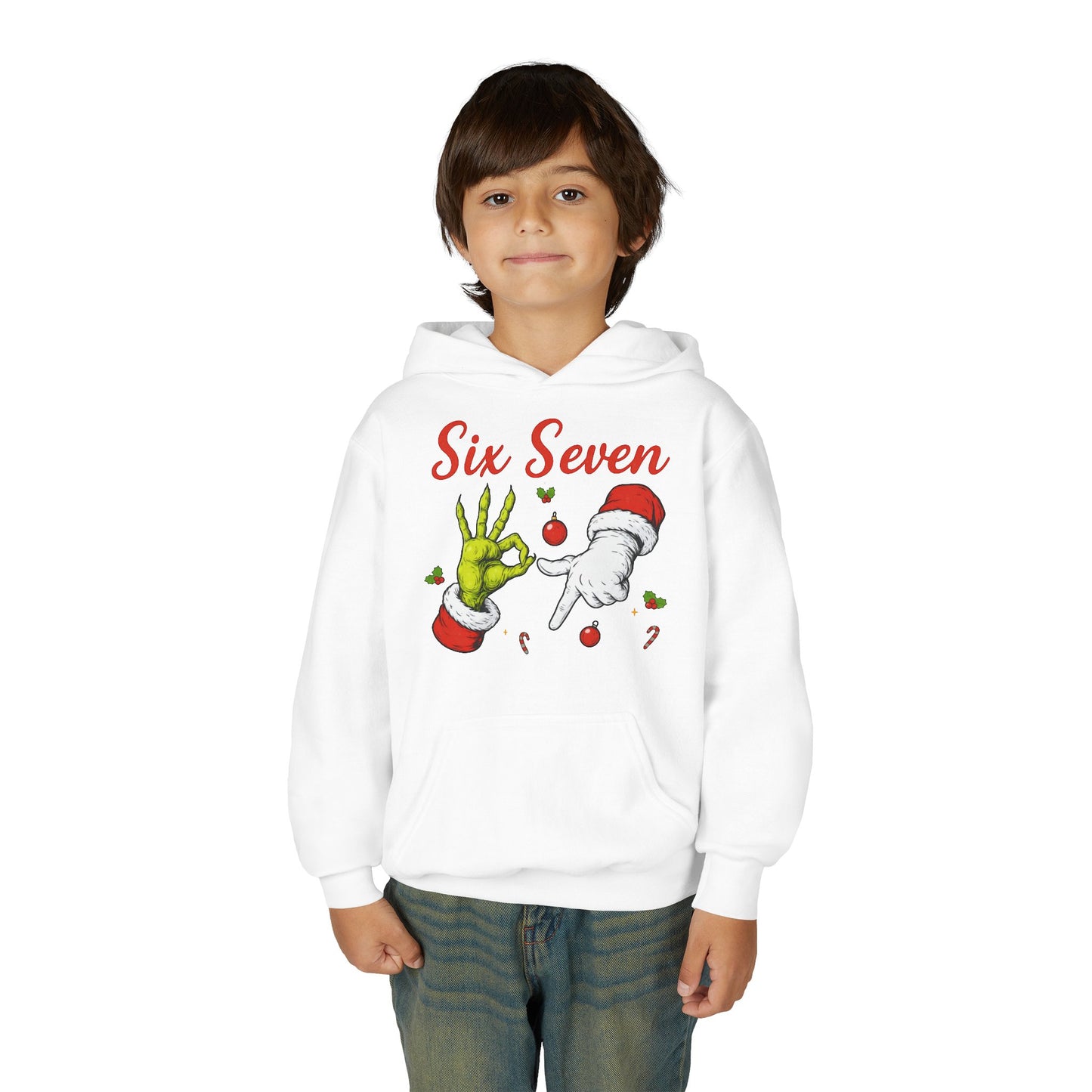 Youth Hoodie — 'Six Seven' Grinch Holiday Graphic