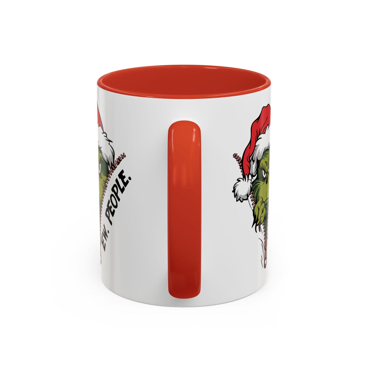 2 Sided Grumpy Grinch Holiday Coffee Mug — "Ew, People." Accent Ceramic Mug