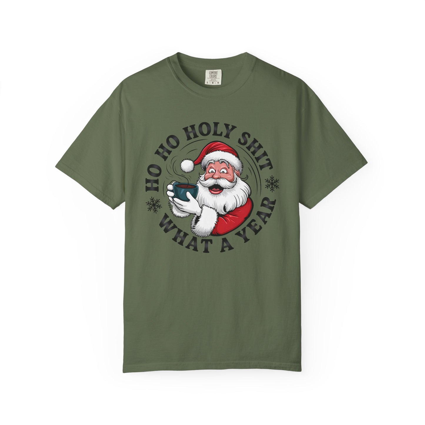 Santa 'Ho Ho Holy Shit What a Year' Christmas T-Shirt