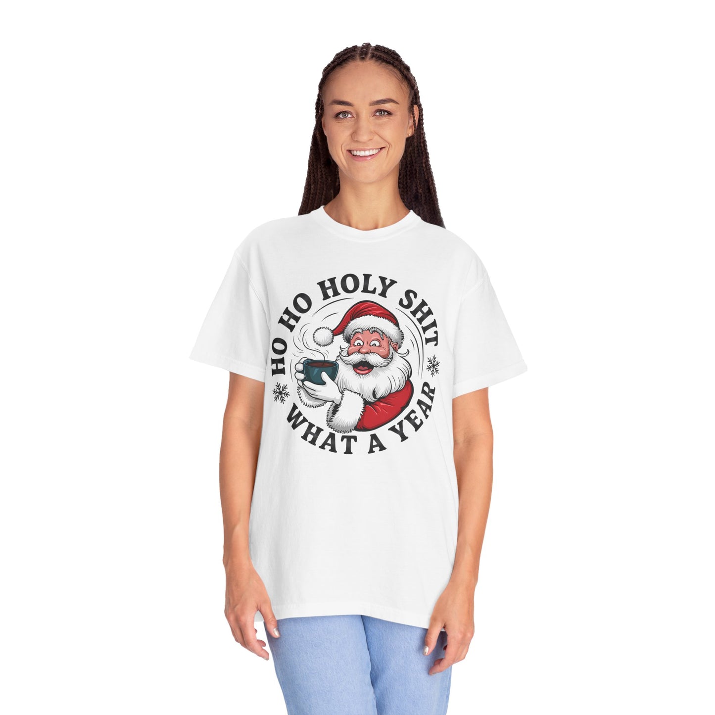 Santa 'Ho Ho Holy Shit What a Year' Christmas T-Shirt