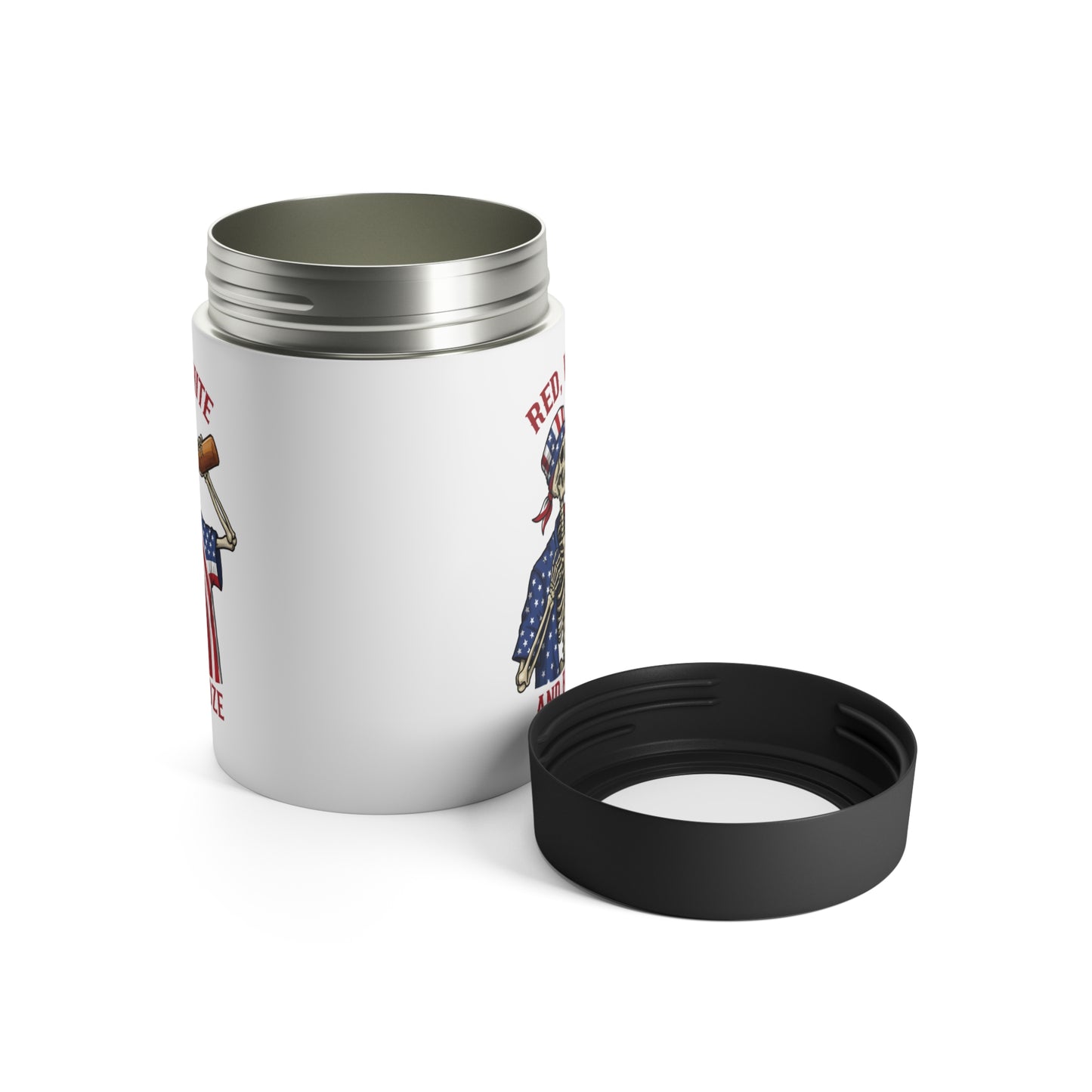 Patriotic 'Red White & Awesome' Can Holder – 4th of July Beverage Cooler