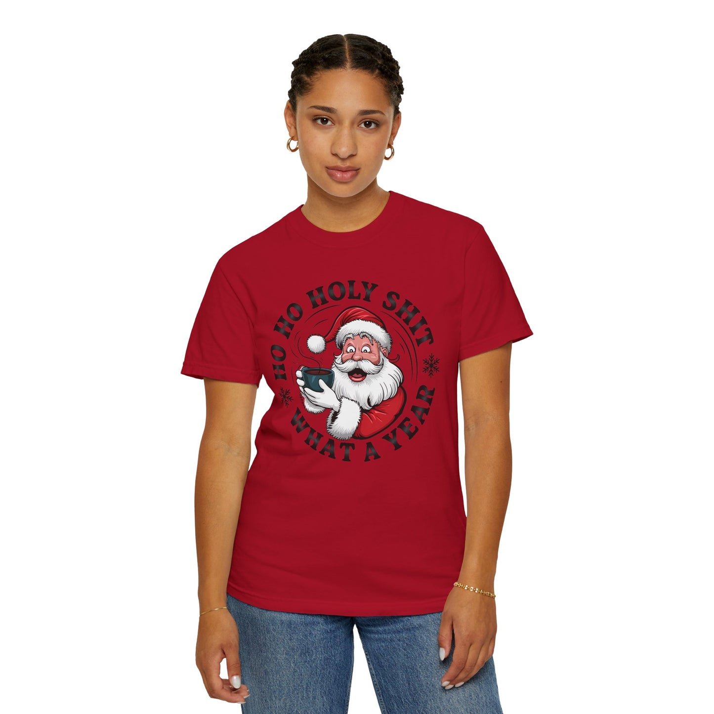 Santa 'Ho Ho Holy Shit What a Year' Christmas T-Shirt