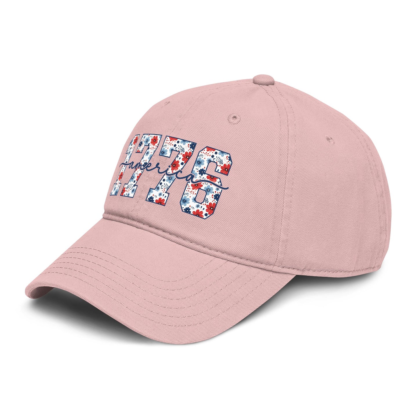 Baseball Cap — '1776 American' Floral Vintage Washed Hat