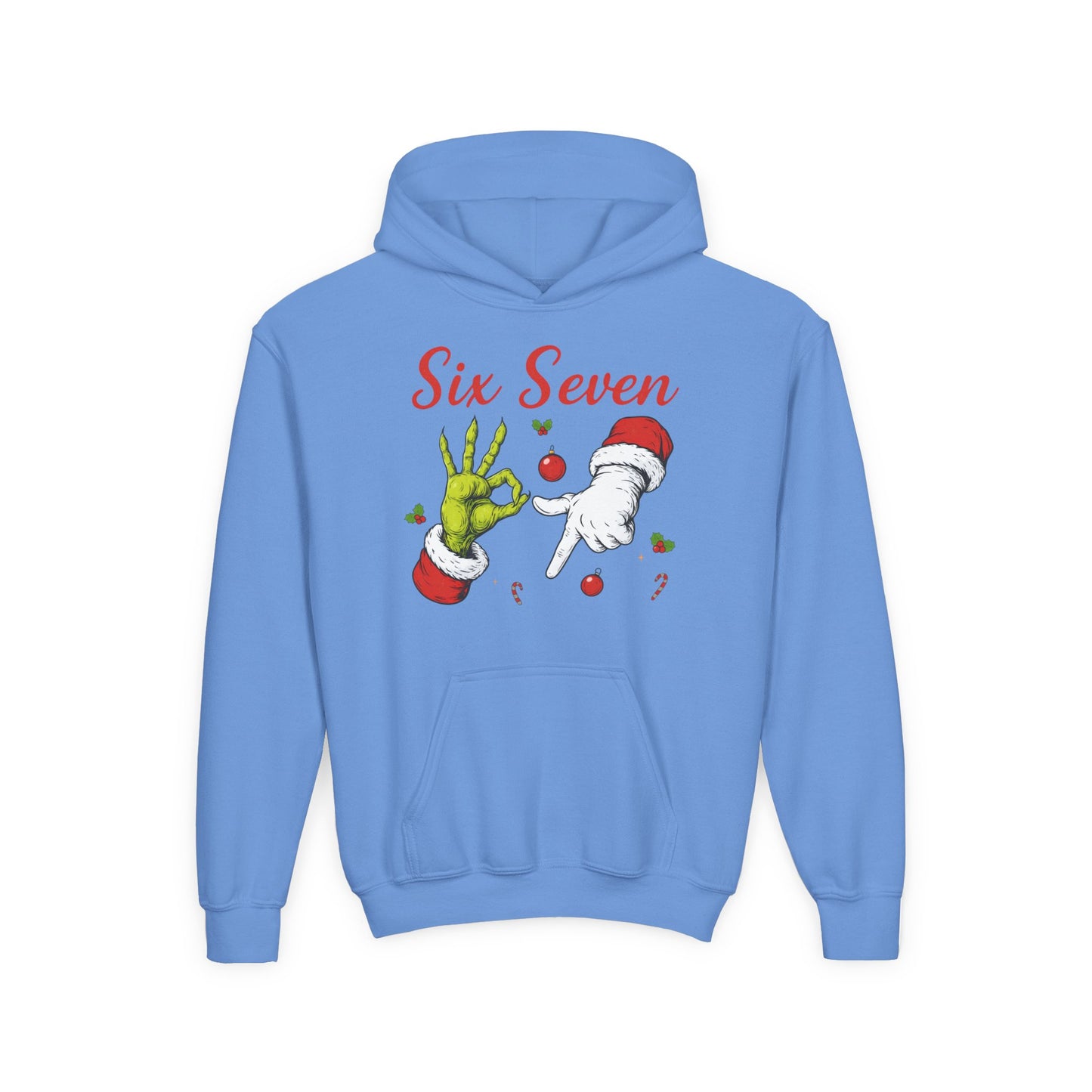 Youth Hoodie — 'Six Seven' Grinch Holiday Graphic