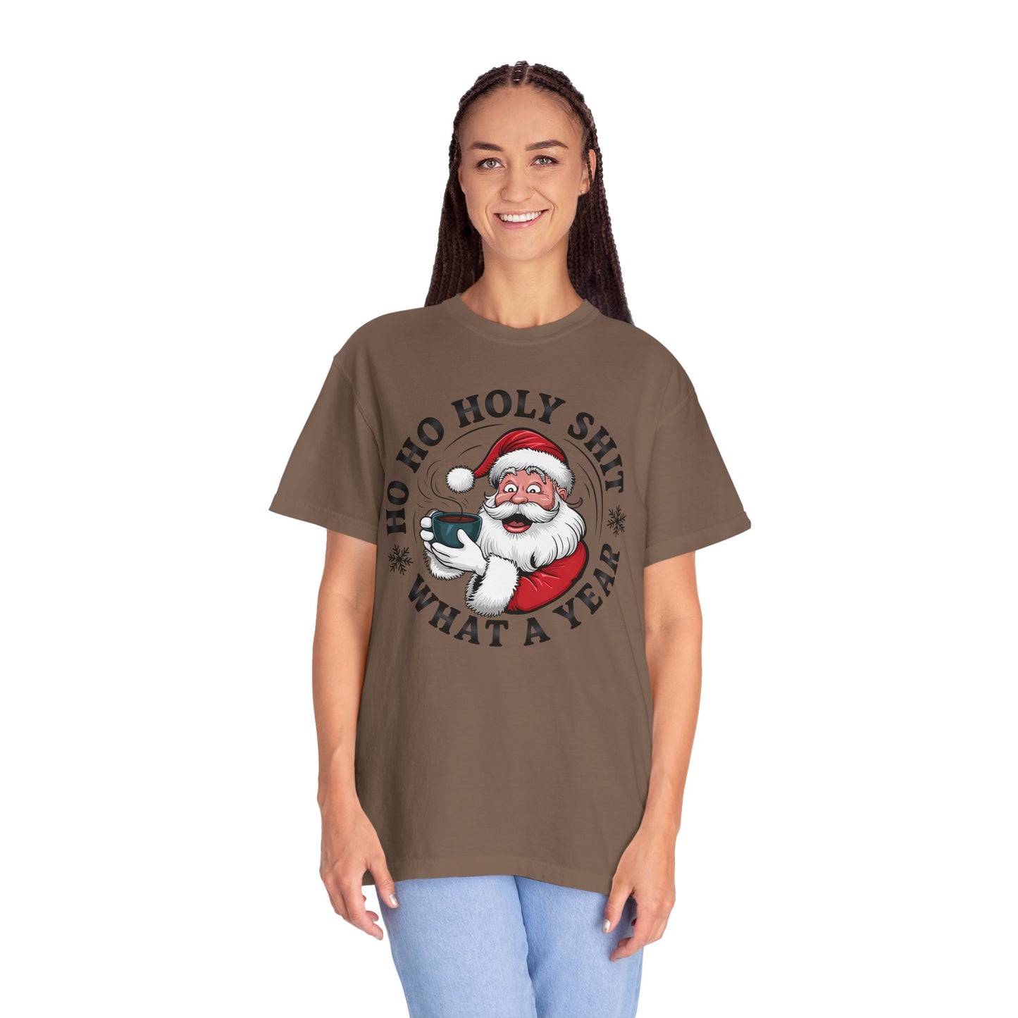 Santa 'Ho Ho Holy Shit What a Year' Christmas T-Shirt