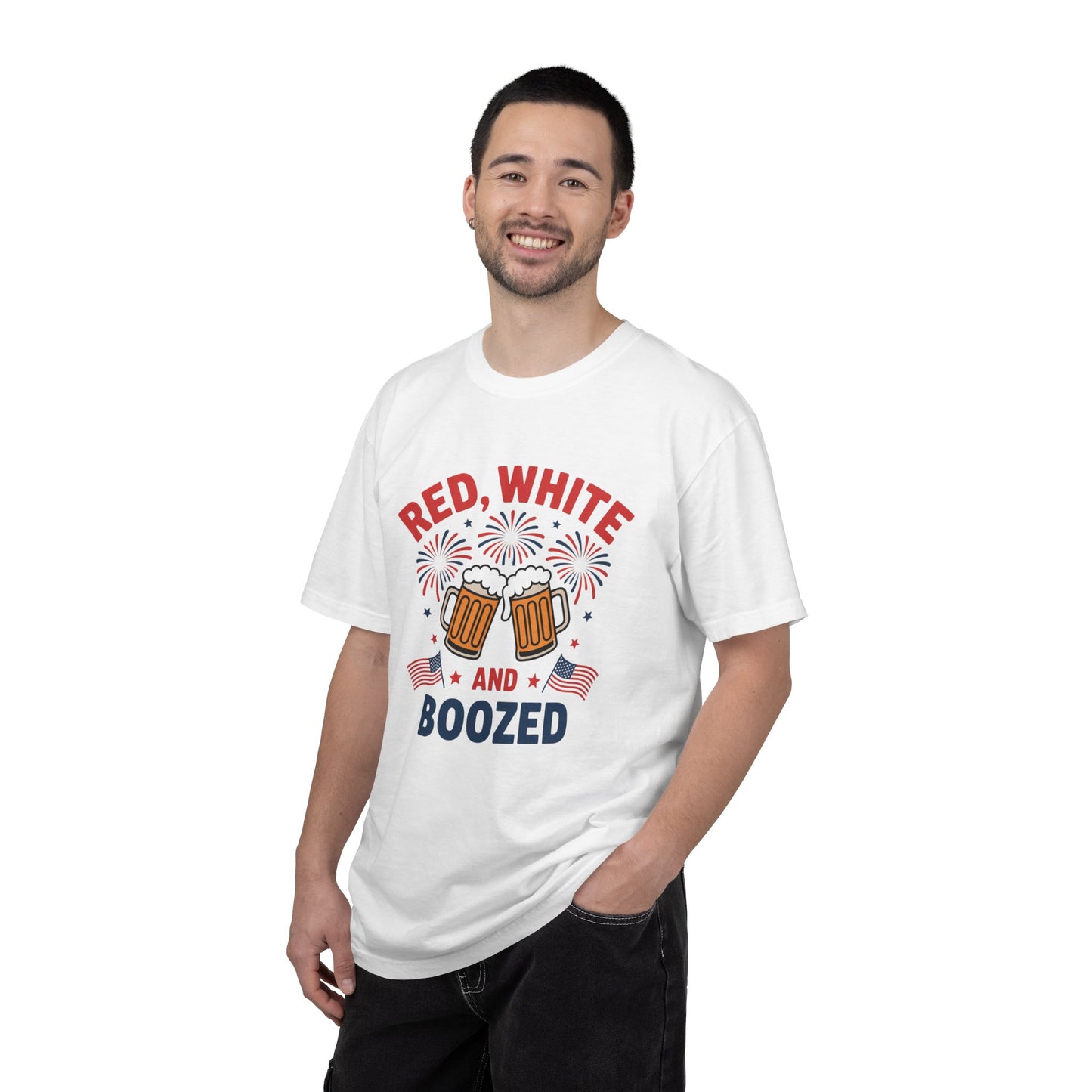 Red, White and Boozed Tee — 4th of July Patriotic Beer T‑Shirt
