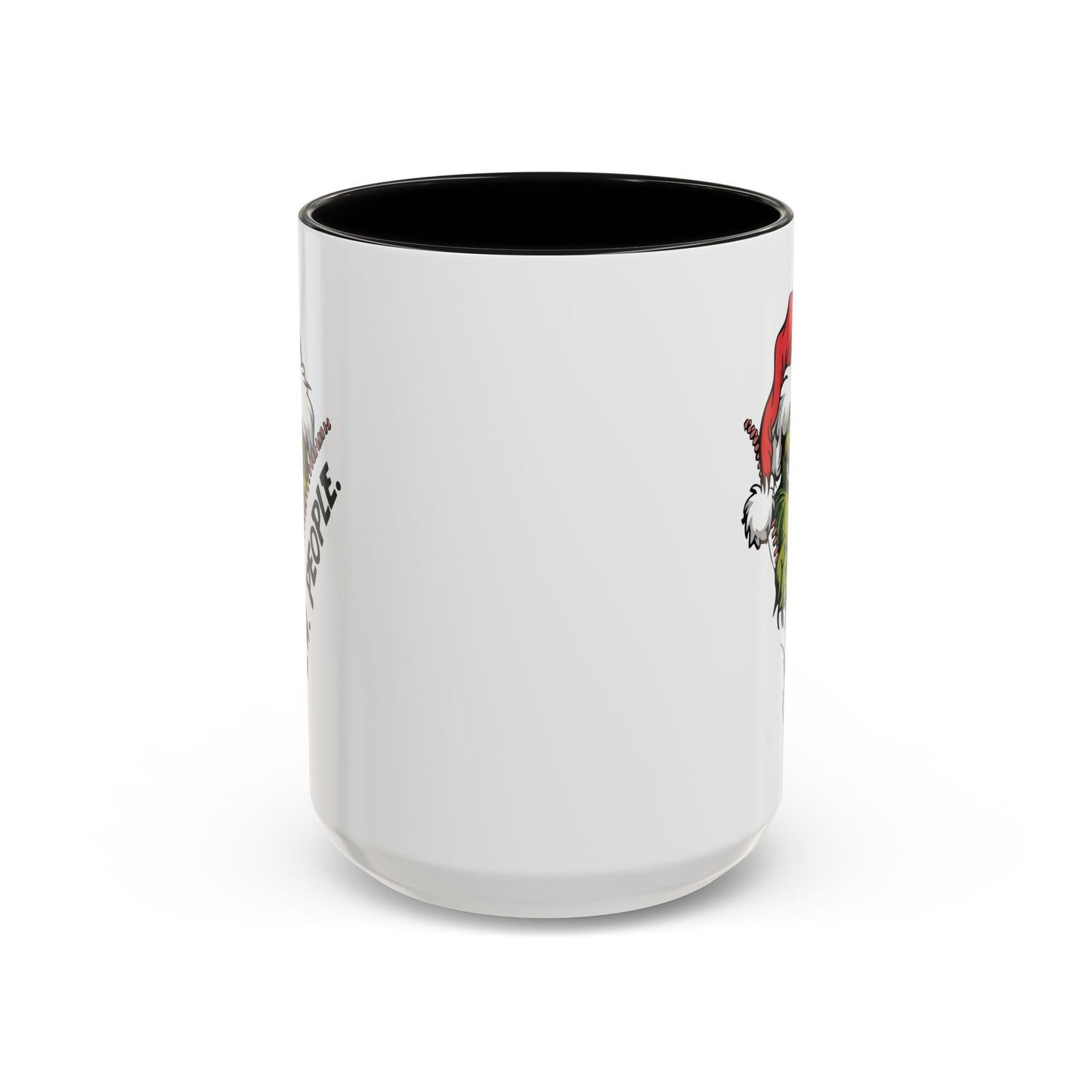 2 Sided Grumpy Grinch Holiday Coffee Mug — "Ew, People." Accent Ceramic Mug