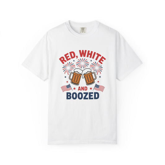 Red, White and Boozed Tee — 4th of July Patriotic Beer T‑Shirt
