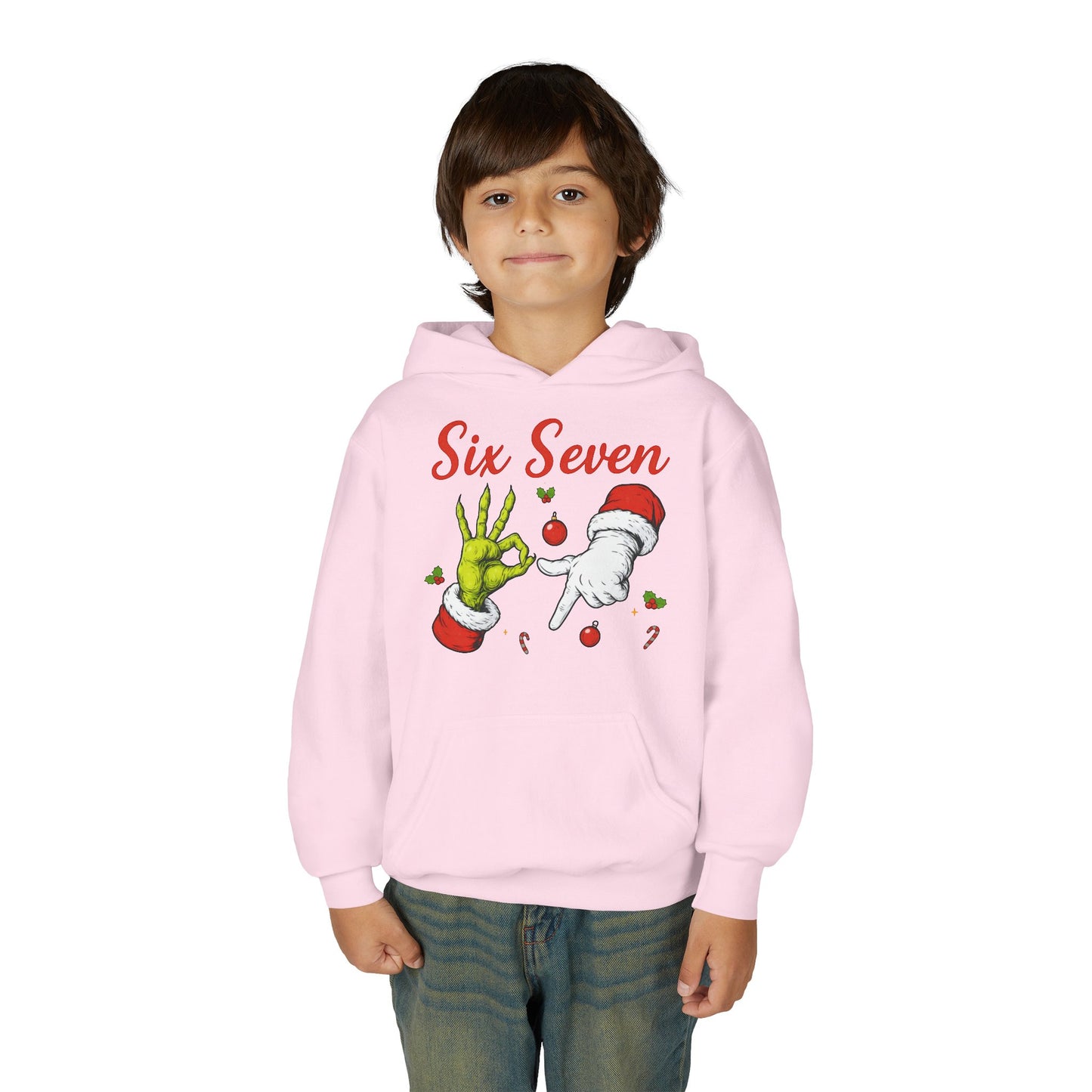 Youth Hoodie — 'Six Seven' Grinch Holiday Graphic