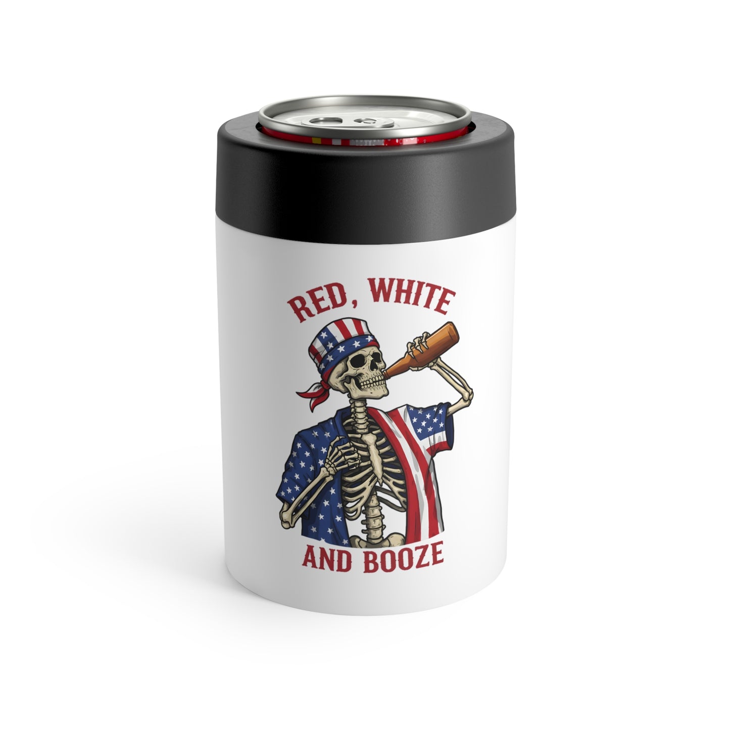Patriotic 'Red White & Awesome' Can Holder – 4th of July Beverage Cooler