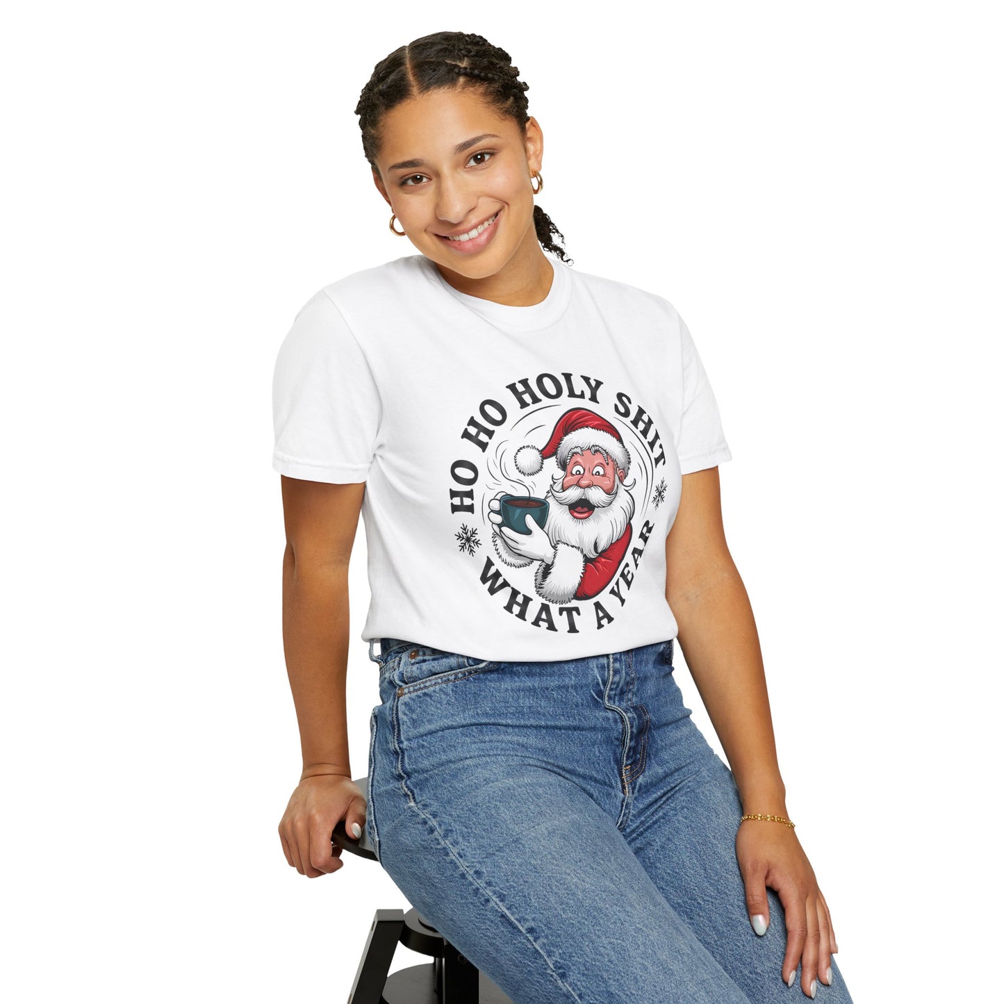 Santa 'Ho Ho Holy Shit What a Year' Christmas T-Shirt