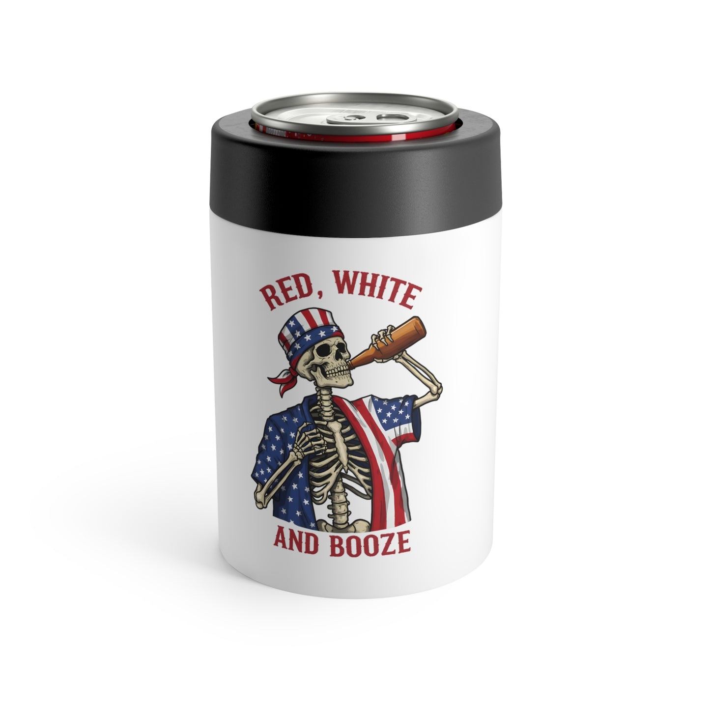 Patriotic 'Red White & Awesome' Can Holder – 4th of July Beverage Cooler
