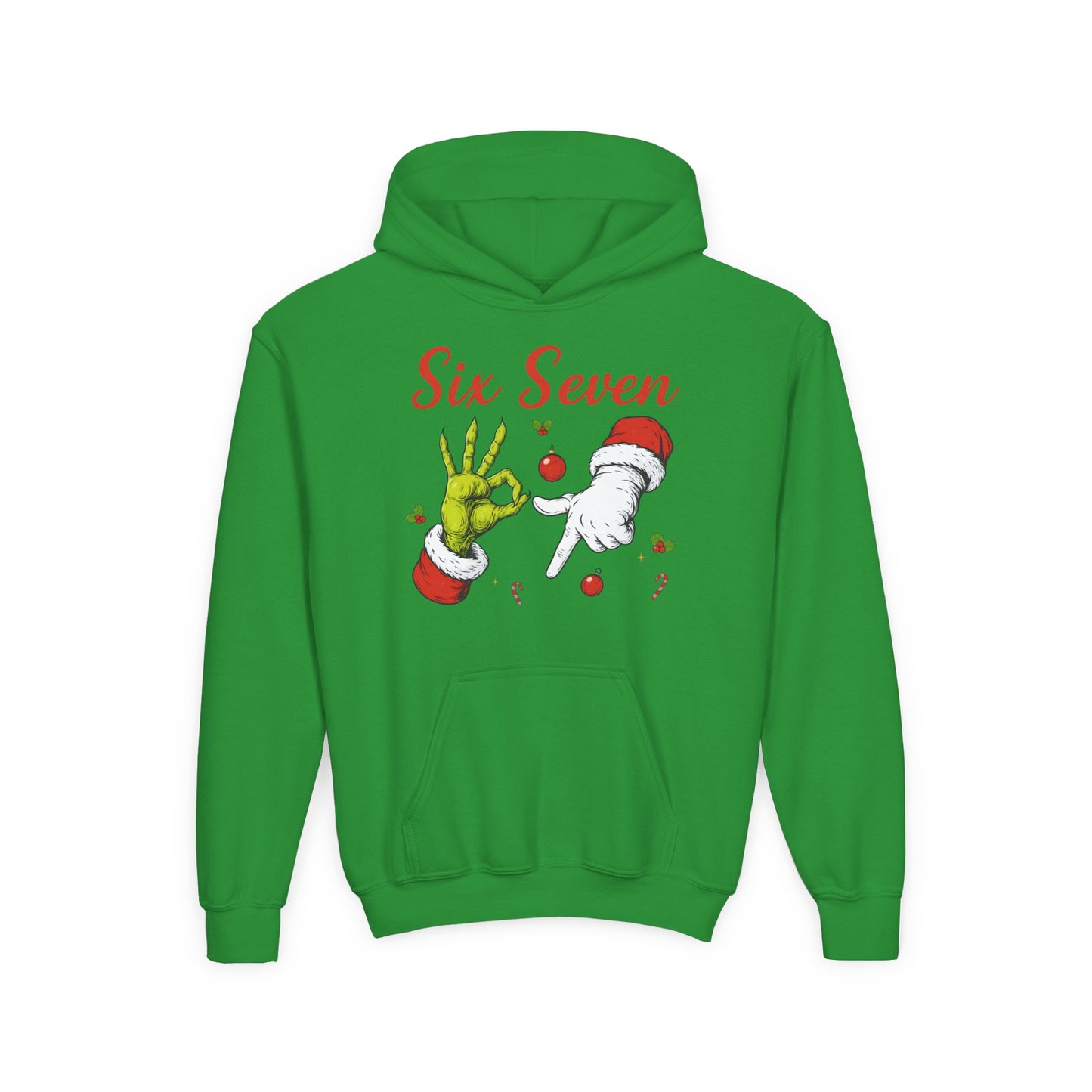 Youth Hoodie — 'Six Seven' Grinch Holiday Graphic