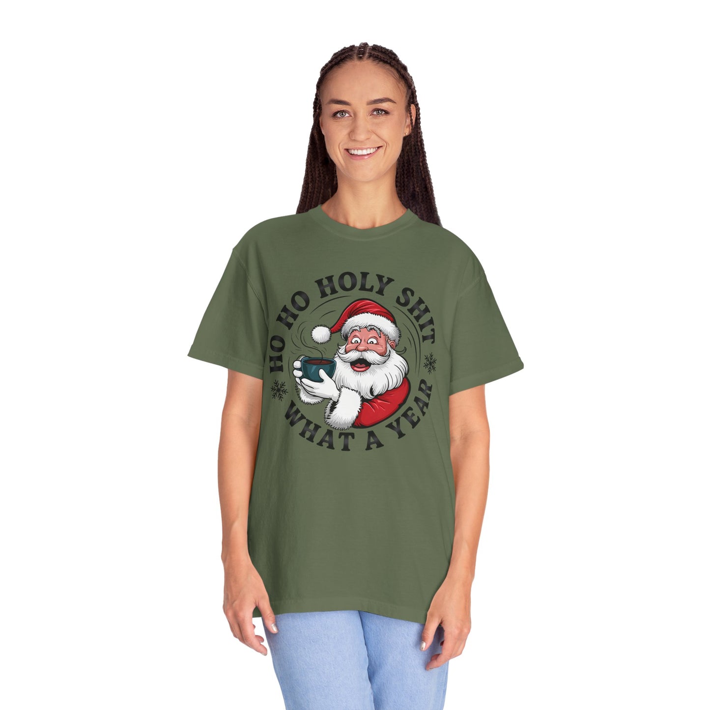 Santa 'Ho Ho Holy Shit What a Year' Christmas T-Shirt