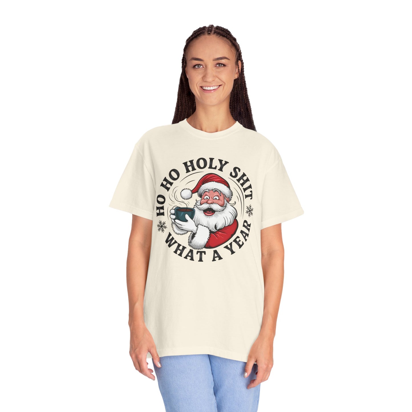 Santa 'Ho Ho Holy Shit What a Year' Christmas T-Shirt
