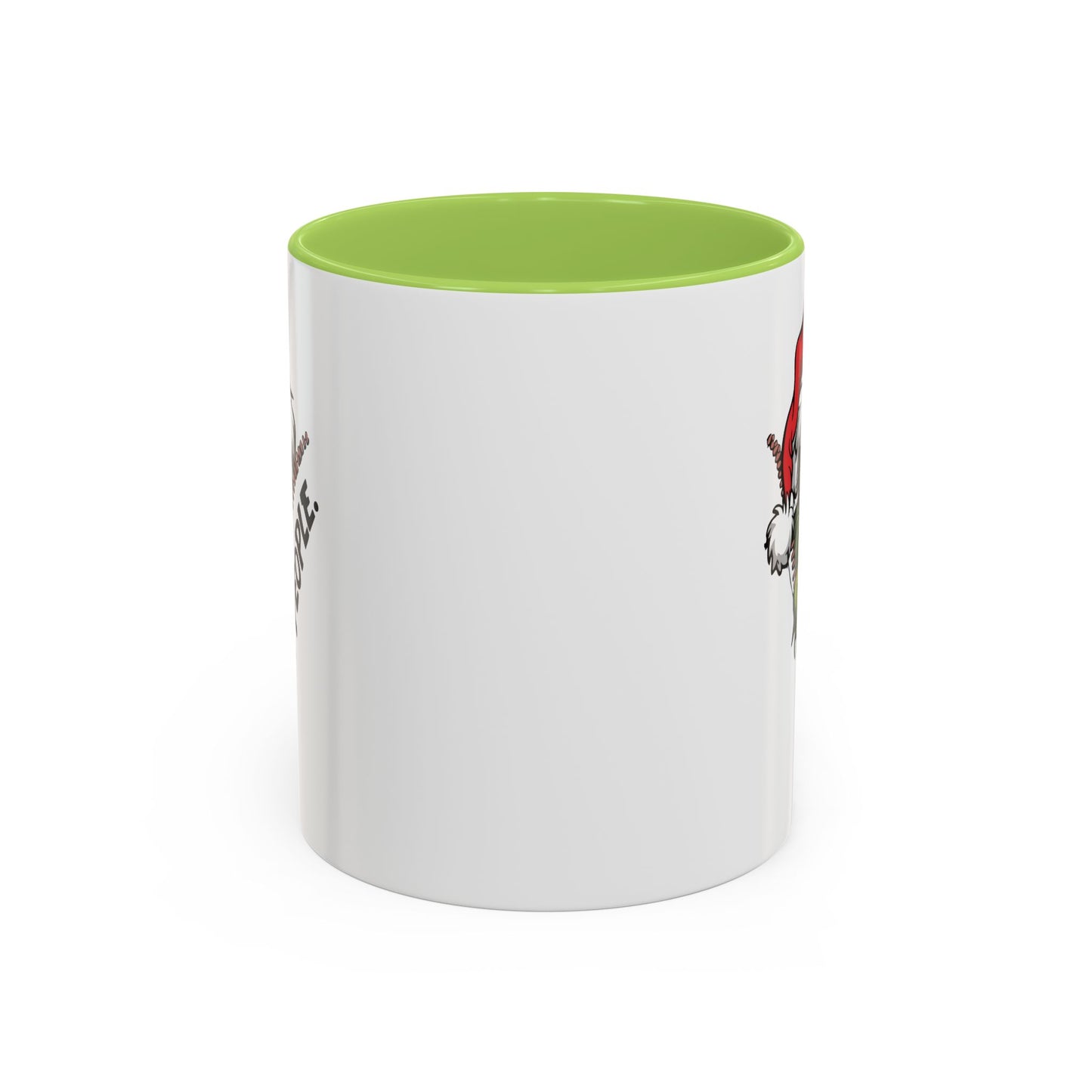 2 Sided Grumpy Grinch Holiday Coffee Mug — "Ew, People." Accent Ceramic Mug